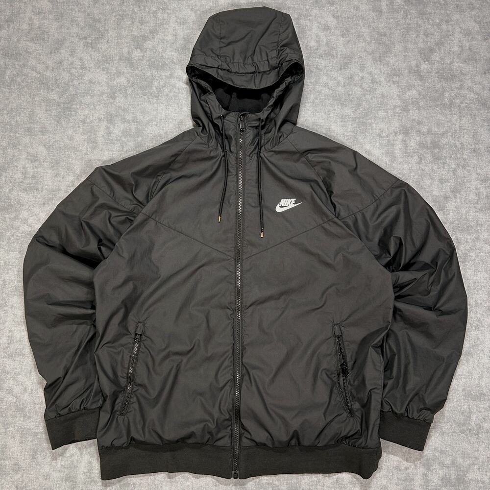 Nike Sportswear Windrunner Jacket Black Mens L 727324-010 Hooded Full Zip